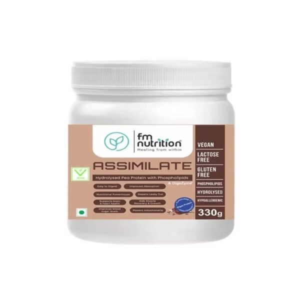 FM Nutrition Assimilate Vegan Protein, Hydrolysed Plant Protein, Chocolate Flavour 330g